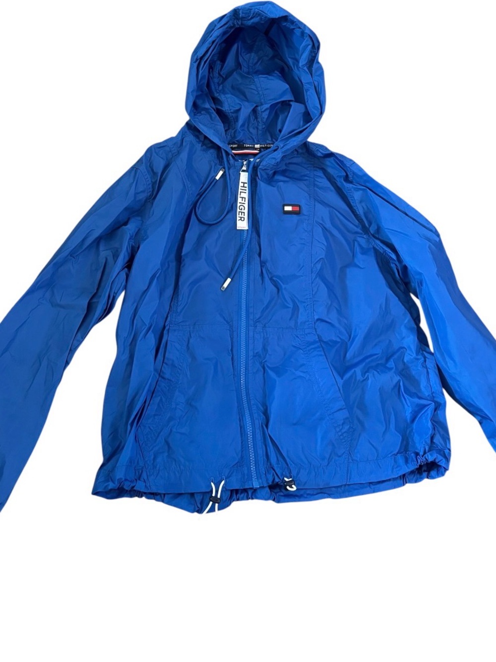 Tommy Hilfiger Women’s Royal Blue Hooded Rain Jacket/ Windbreaker